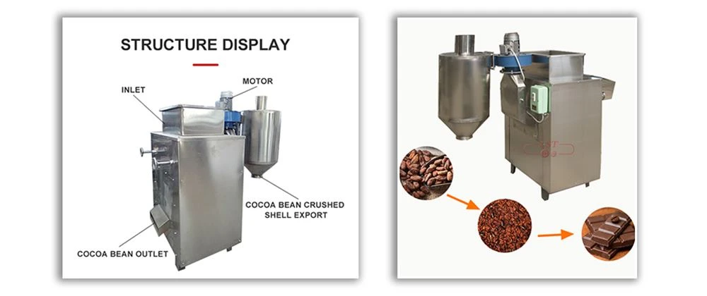 cocoa bean roasting peeling machine